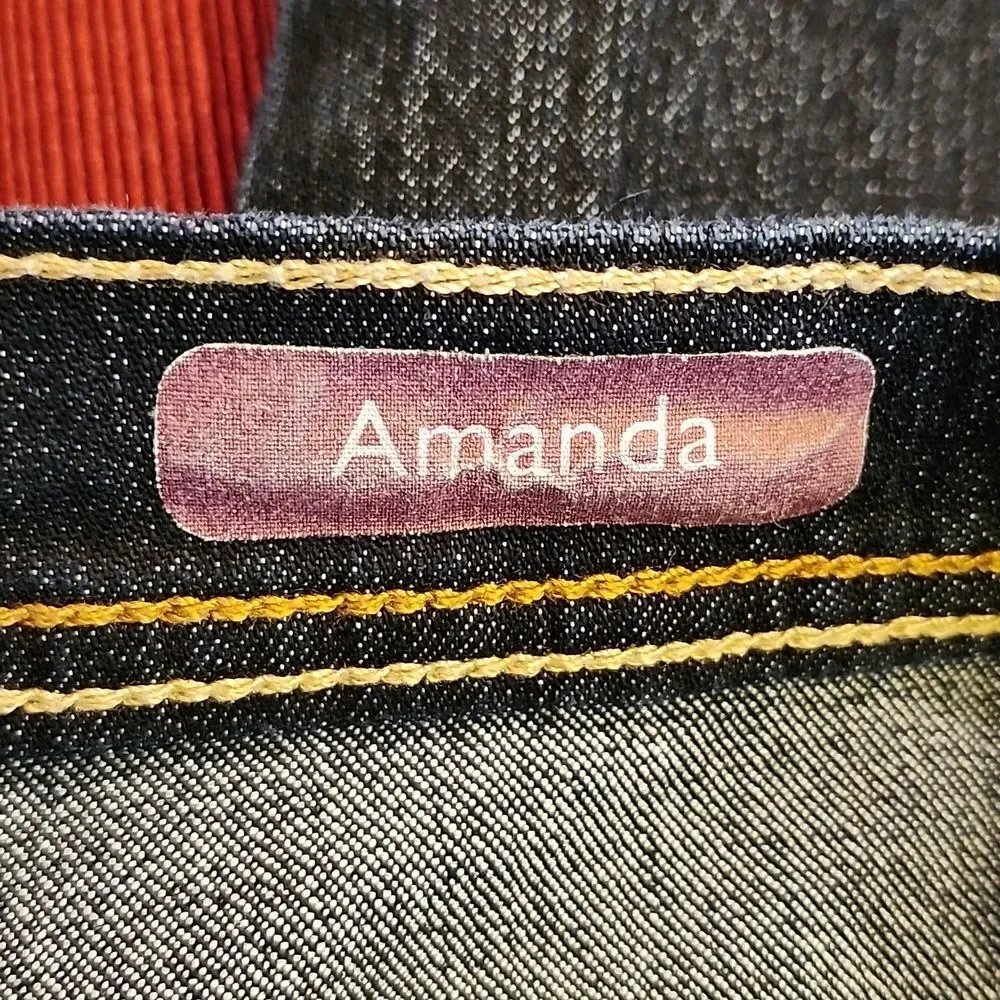 Gloria Vanderbilt Amanda Line Women's Dark Blue Denim Jeans, Size 14 Average